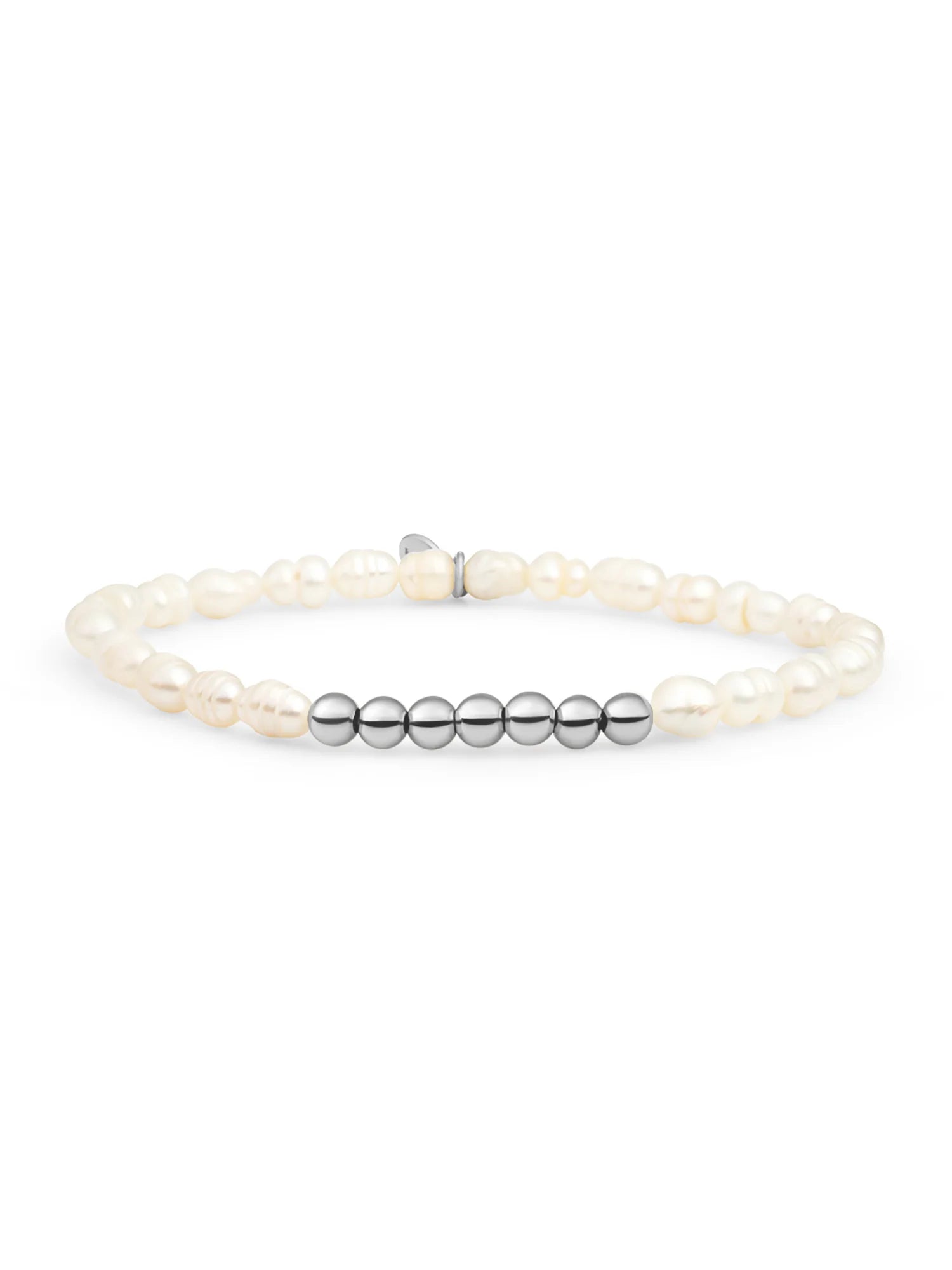 Sparkling Jewels Armband Parel SB-S-4MM-RLI-PEARL Zilverkleurig