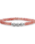 Sparkling Jewels Armband | Cherry Quartz 6mm fuse beads | silver SB-S-6MM-FUSE-G25 - PansiteNederland.nl
