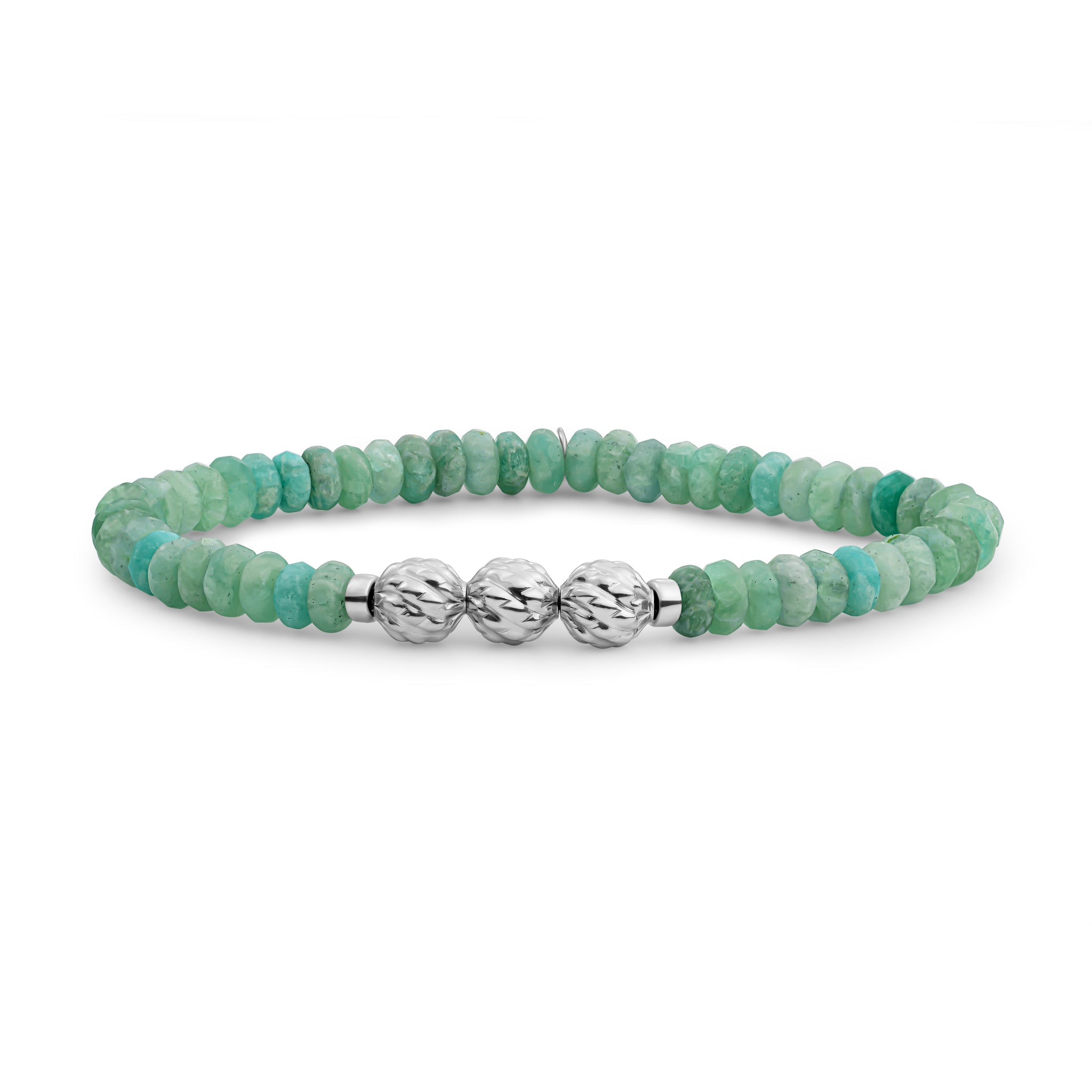 Sparkling Jewels Armband Amazoniet SB-S-6MM-FUSE-G57 Zilverkleurig