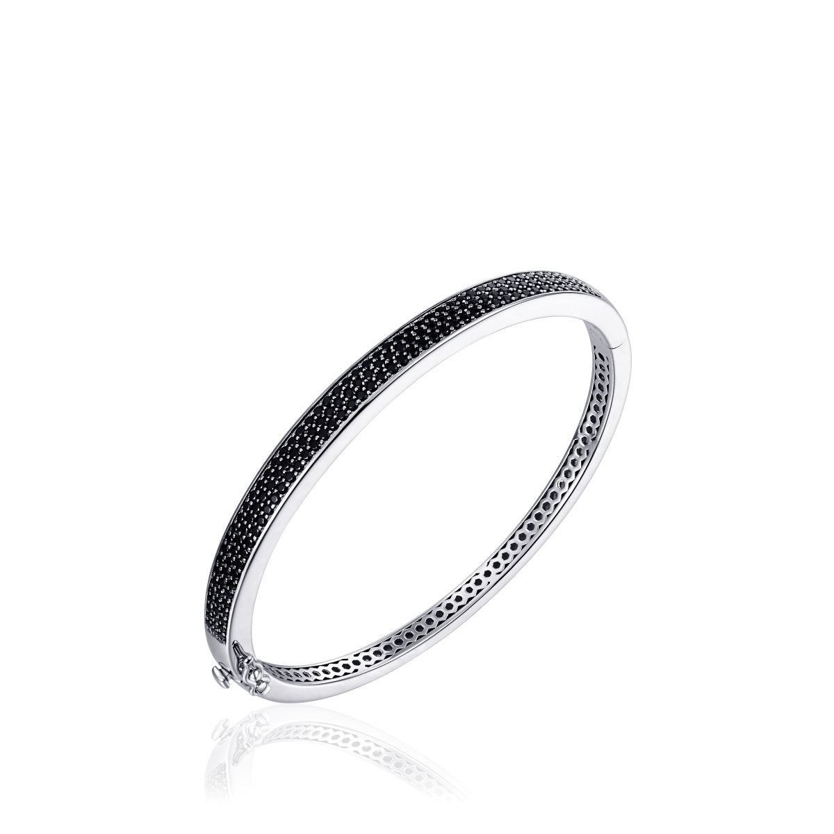 Gisser Bangle Zilver Gerhodineerd Zirkonia Zwart – SB01Z