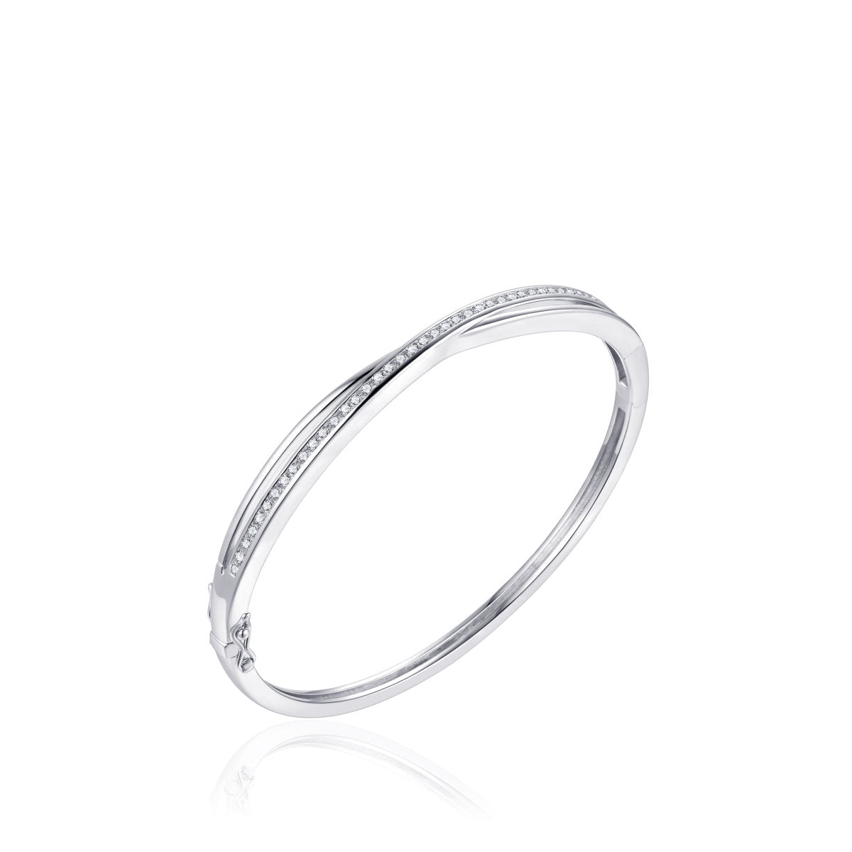 Gisser Bangle Zilver Gerhodineerd Zirkonia Wit – SB17