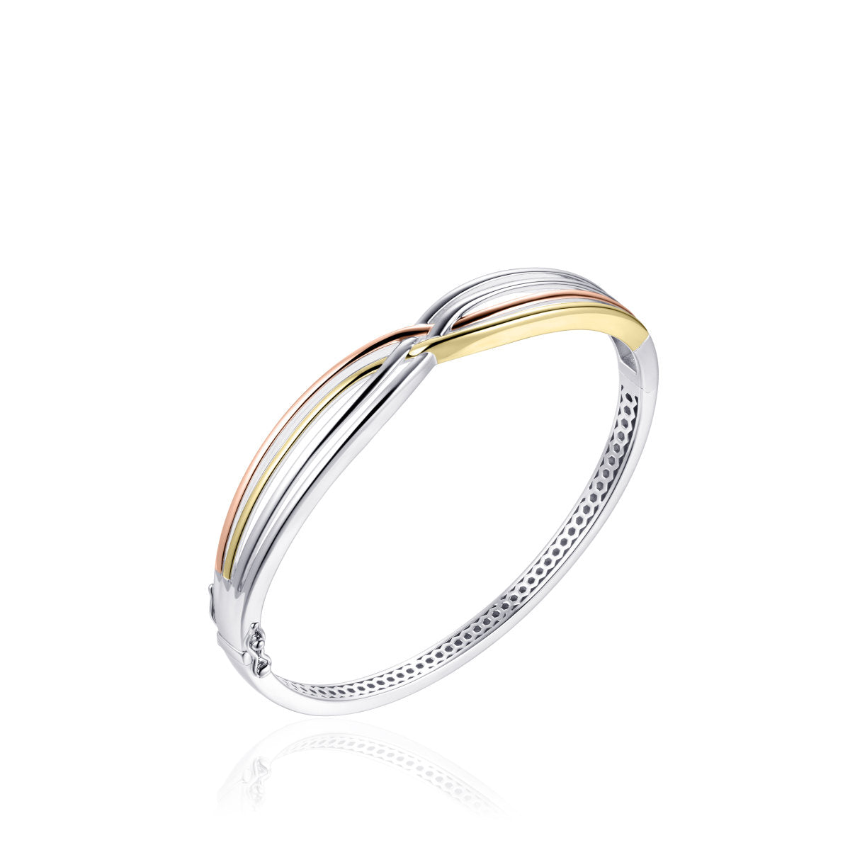 Gisser Bangle Zilver Verguld Tricolor – SB19T