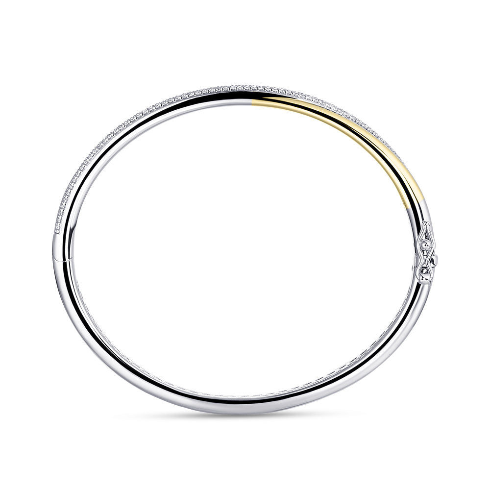 Gisser Bangle Zilver Geel Verguld Zirkonia Wit 60 mm – SB26Y – foto 4