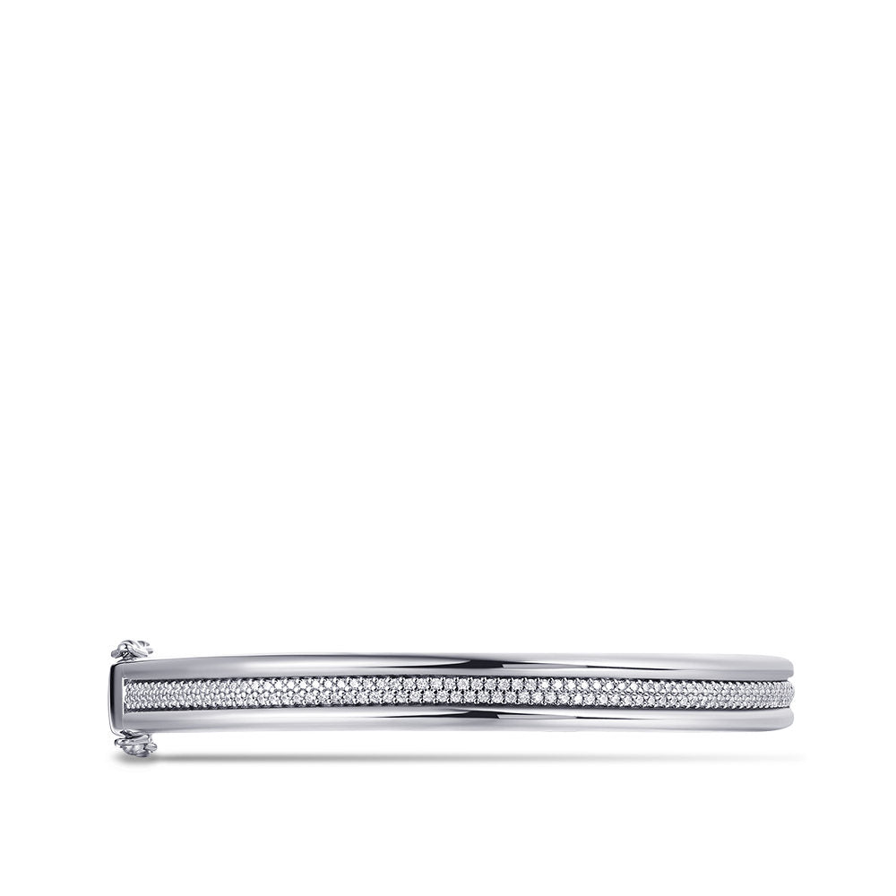 Gisser Bangle Zilver Gerhodineerd Zirkonia Wit 60 mm – SB30 – foto 2