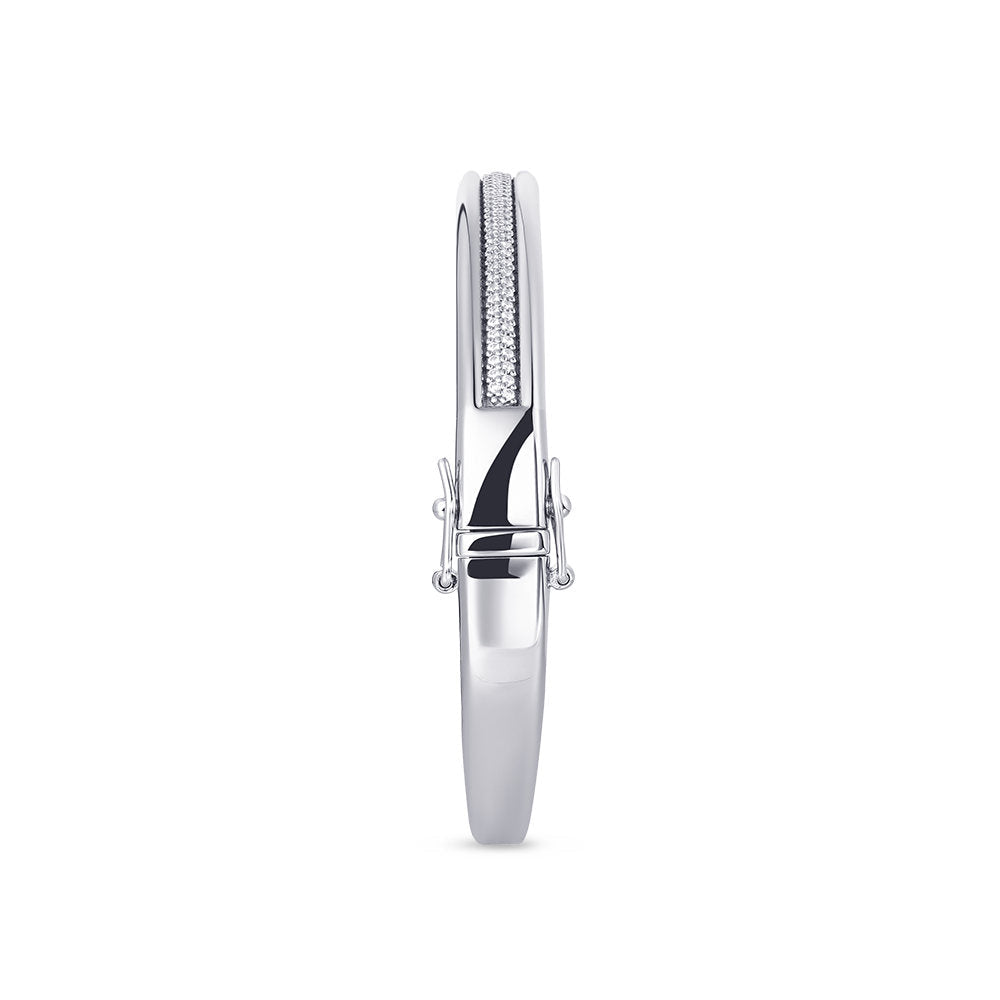 Gisser Bangle Zilver Gerhodineerd Zirkonia Wit 60 mm – SB30 – foto 3