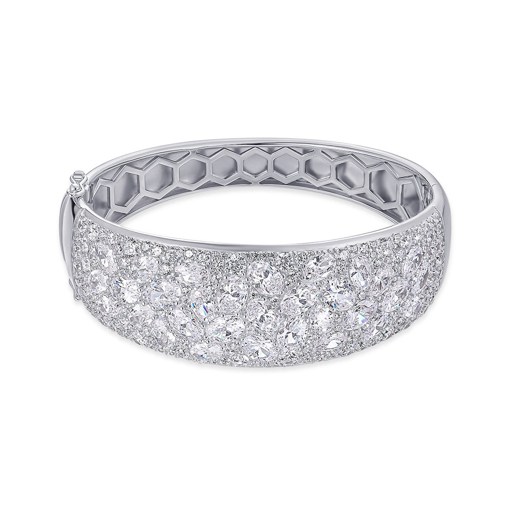 Gisser Bangle Zilver Gerhodineerd Zirkonia Wit 60 mm – SB33
