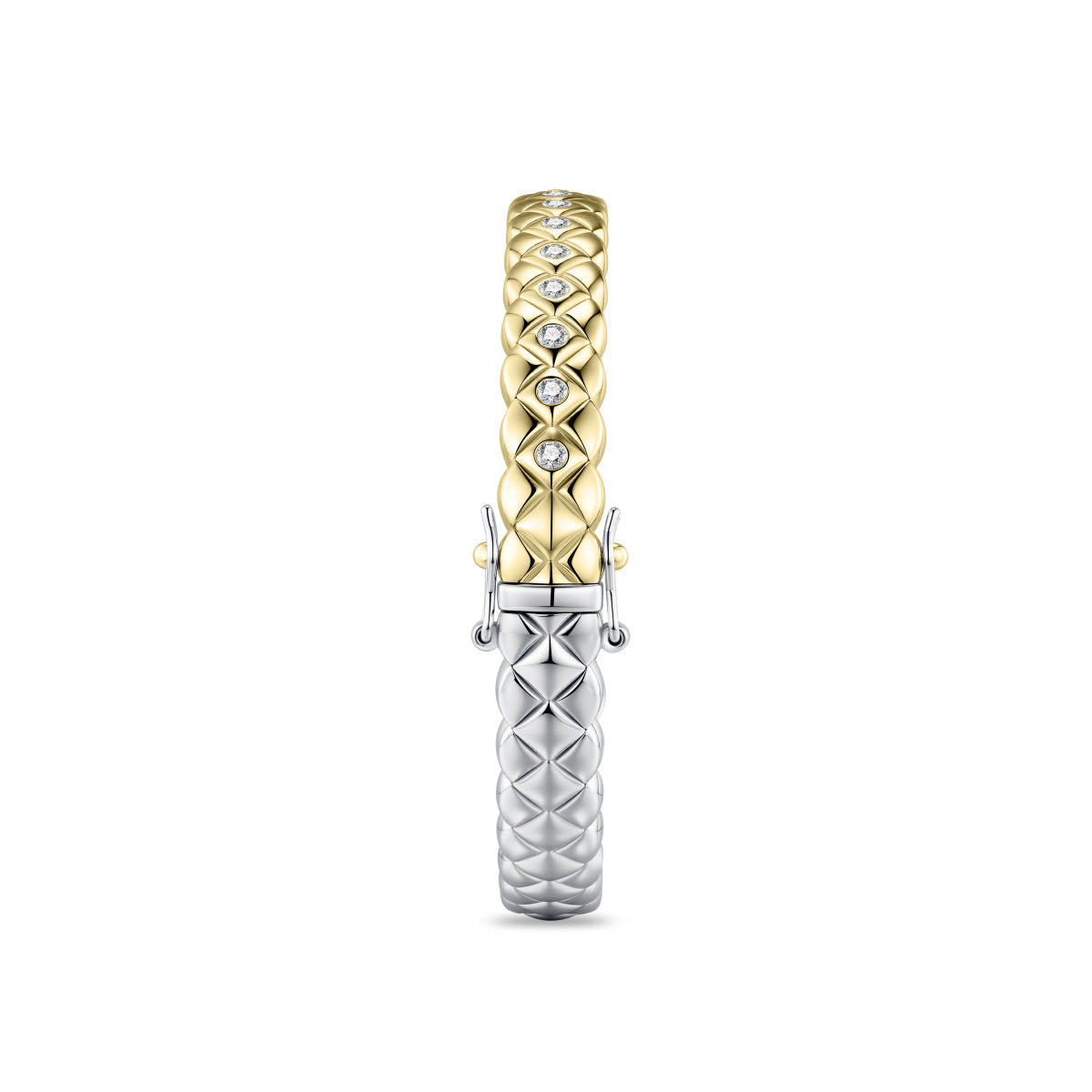 Gisser Bangle Zilver Verguld Bicolor Zirkonia Wit – SB35Y/8 – foto 3