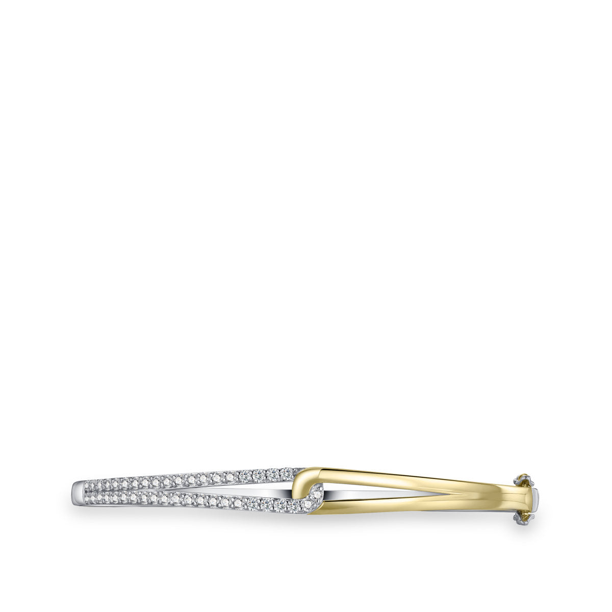 Gisser Bangle Zilver Verguld Bicolor Zirkonia Wit – SB36Y – foto 2