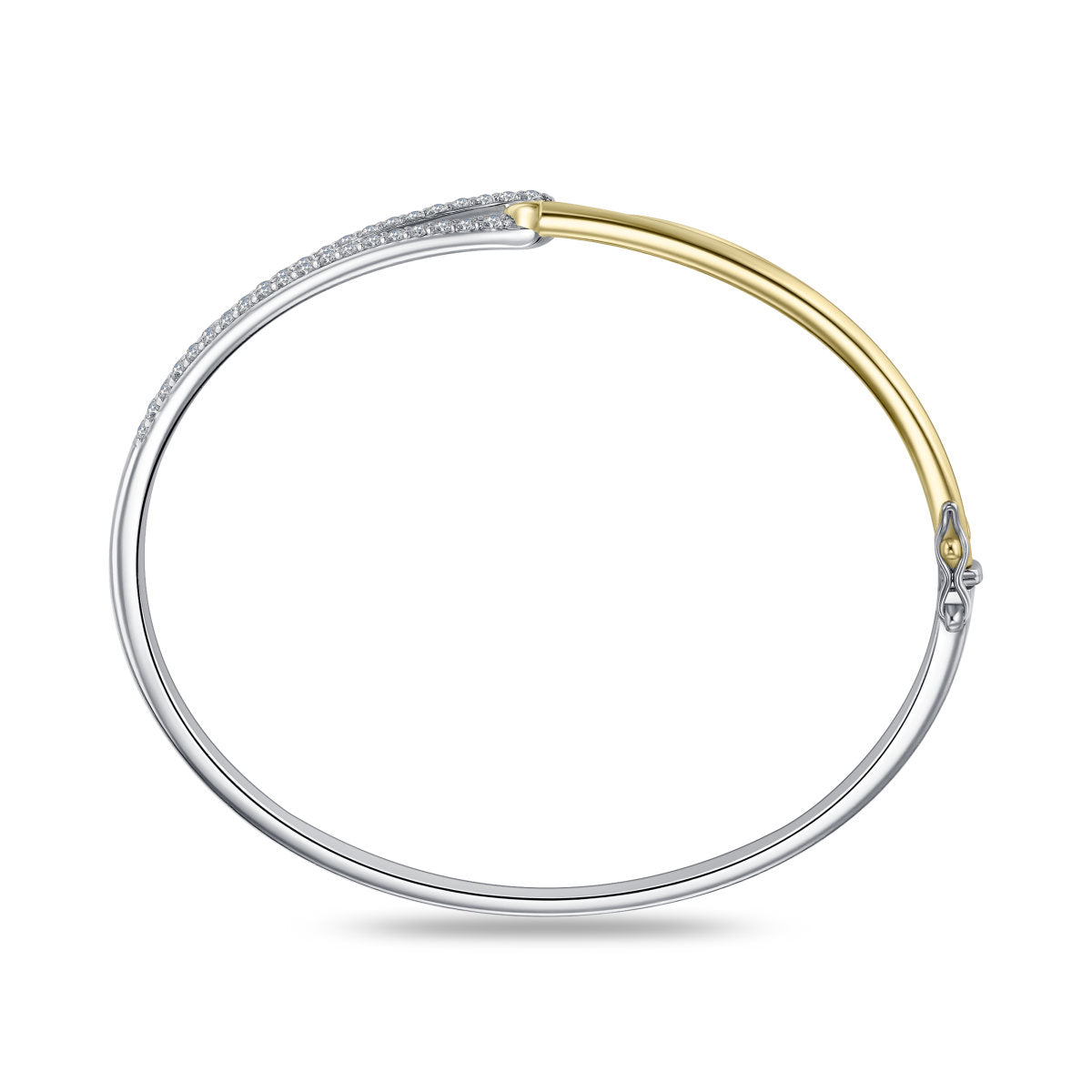 Gisser Bangle Zilver Verguld Bicolor Zirkonia Wit – SB36Y – foto 4