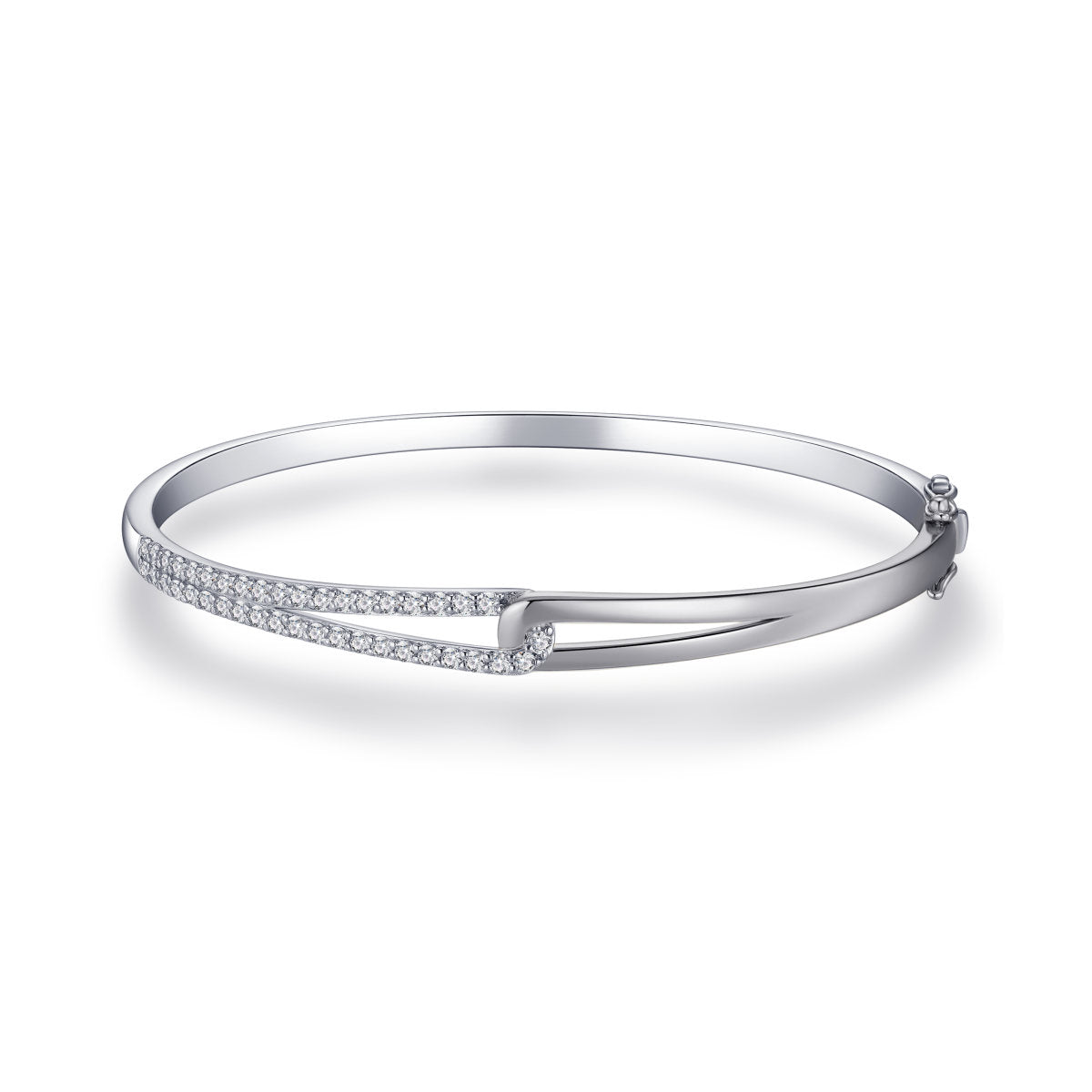 Gisser Bangle Zilver Gerhodineerd Zirkonia Wit – SB36
