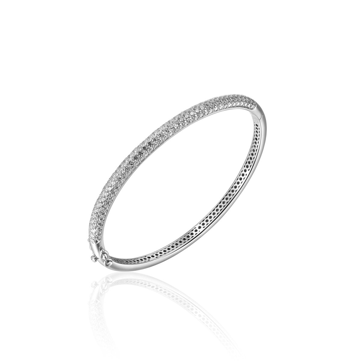 Gisser Bangle Zilver Gerhodineerd Zirkonia Wit – SBD4