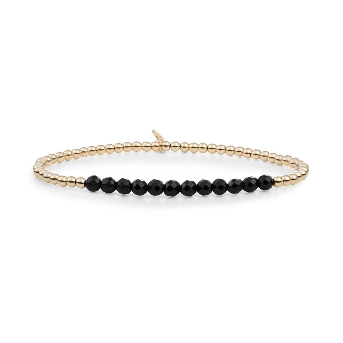 Sparkling Jewels Armband Onyx SBG-GEM07-3MM-LINE Zilverkleurig