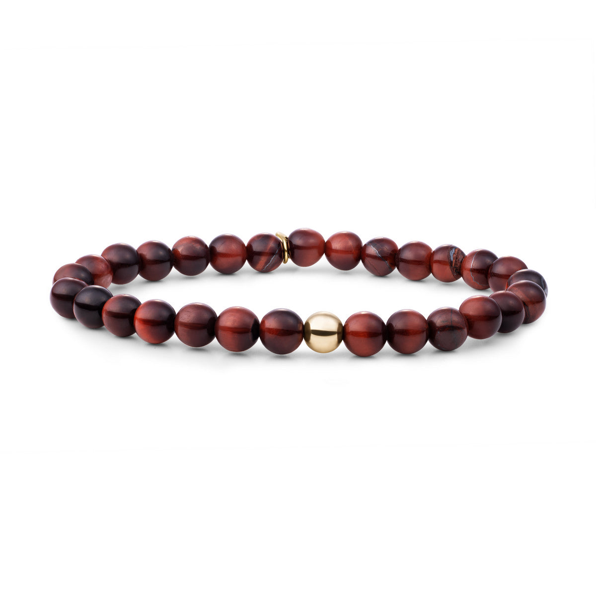 Sparkling Jewels Armband Saturn Large 6mm Rode Tijgeroog SBG-GEM15-ADD-6MM Goudkleurig