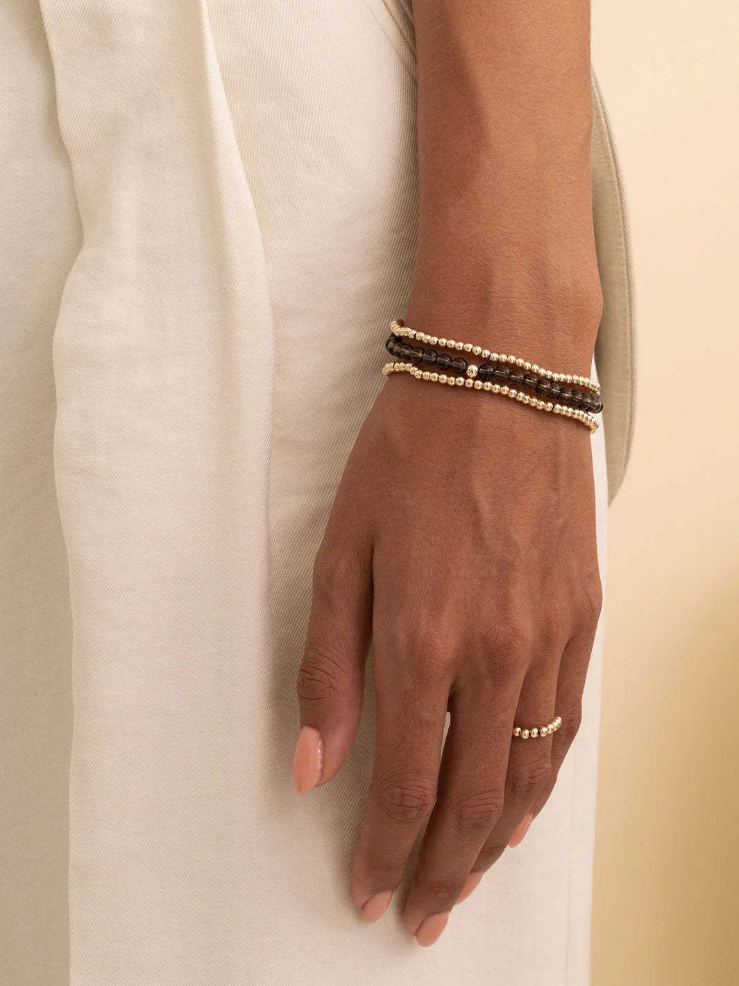 Sparkling Jewels Armband Rookkwarts SBG-GEM23-ADD-4MM Goudkleurig