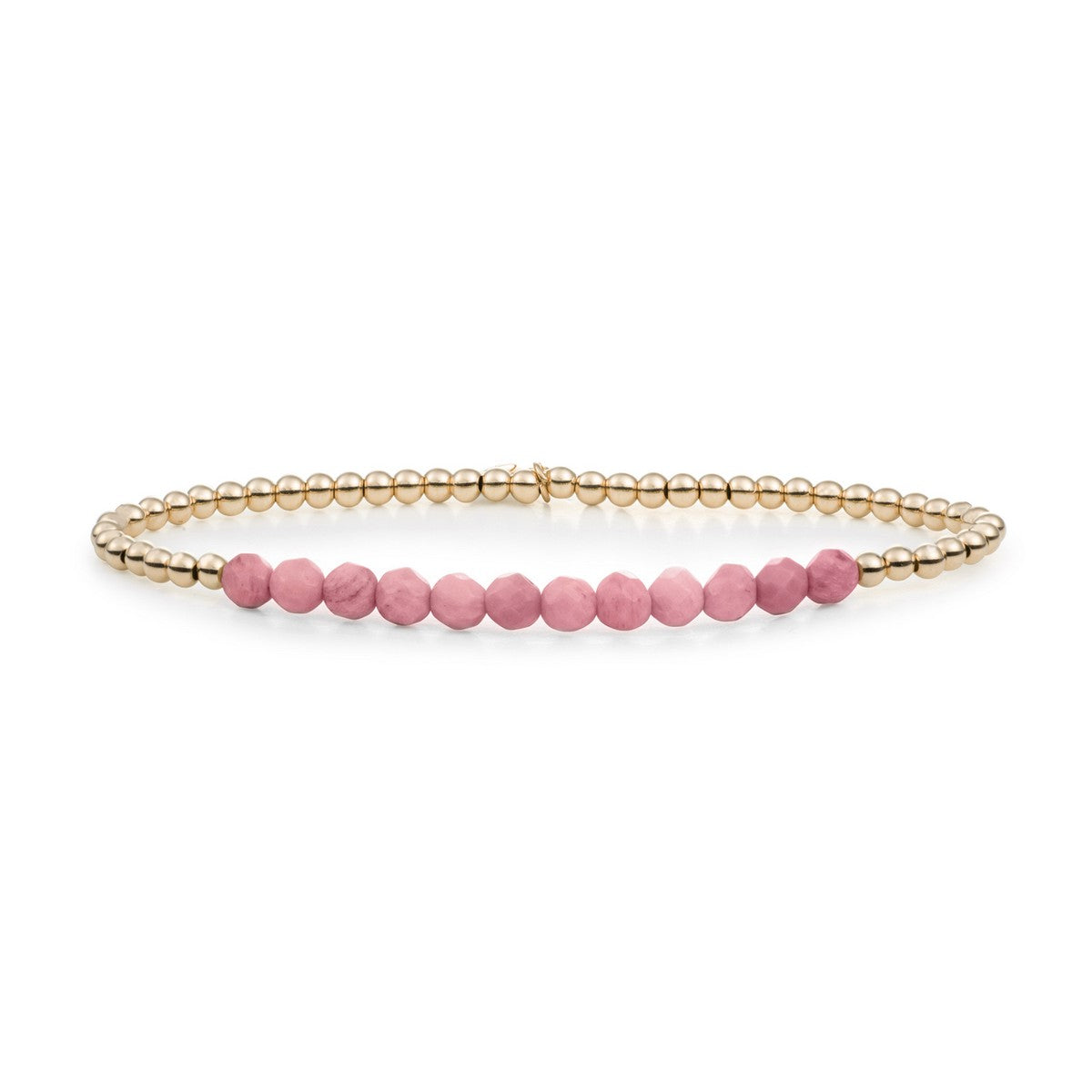 Sparkling Jewels Armband Roze rhodoniet Universe 3mm SBG-GEM24-3MM-LINE Zilverkleurig