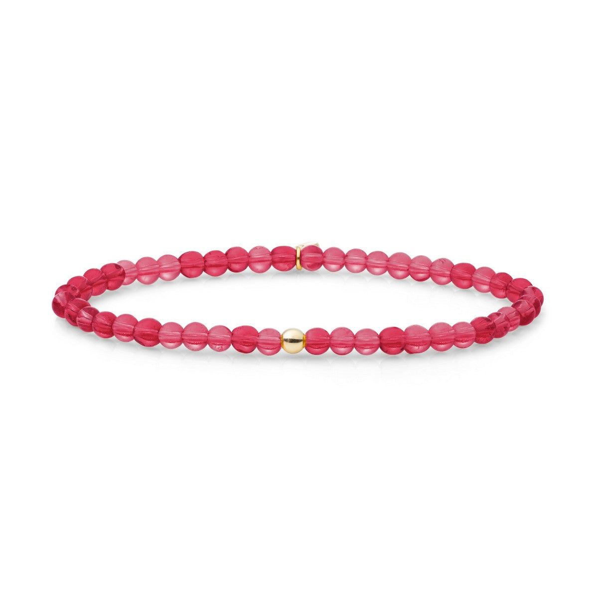 Sparkling Jewels Armband Fuchsiakwarts Saturn small 4mm Roze, Rood, Fuchsia Zilverkleurig