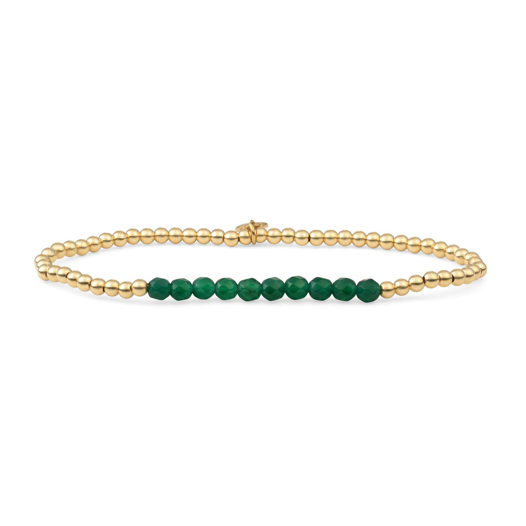 Sparkling Jewels Armband Amazoniet SBG-GEM53-3MM-LINE Goudkleurig