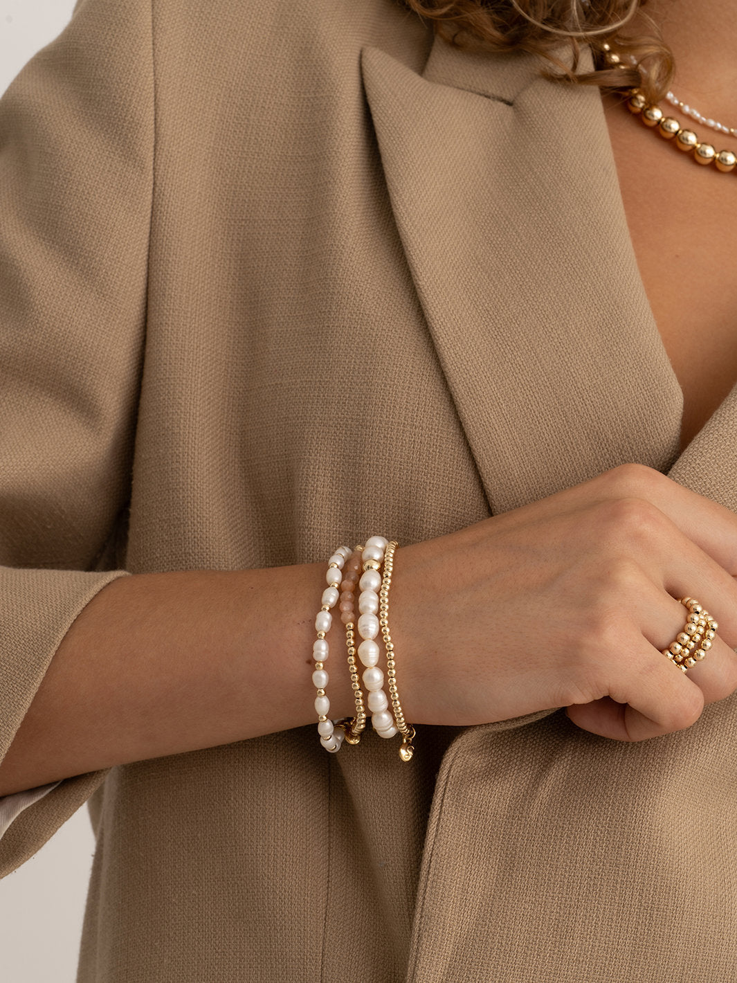 Sparkling Jewels Armband Zonnesteen SBG-GEM58-3MM-LINE Goudkleurig