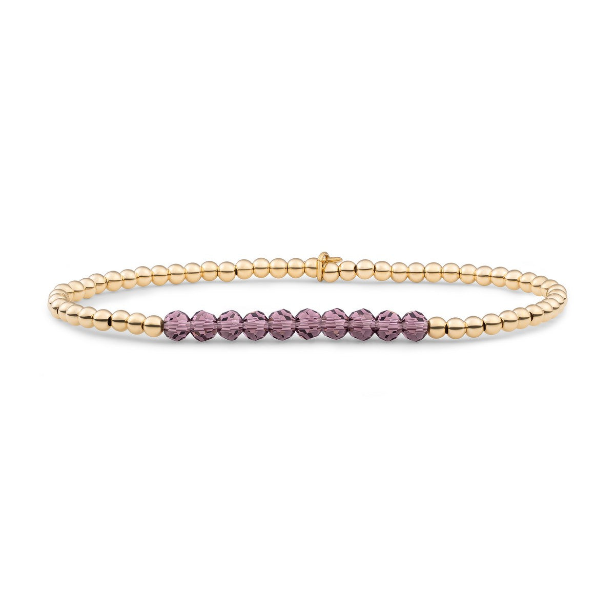 Sparkling Jewels Armband Aubergine kwarts Universe 3mm SBG-GEM59-3MM-LINE Zilverkleurig