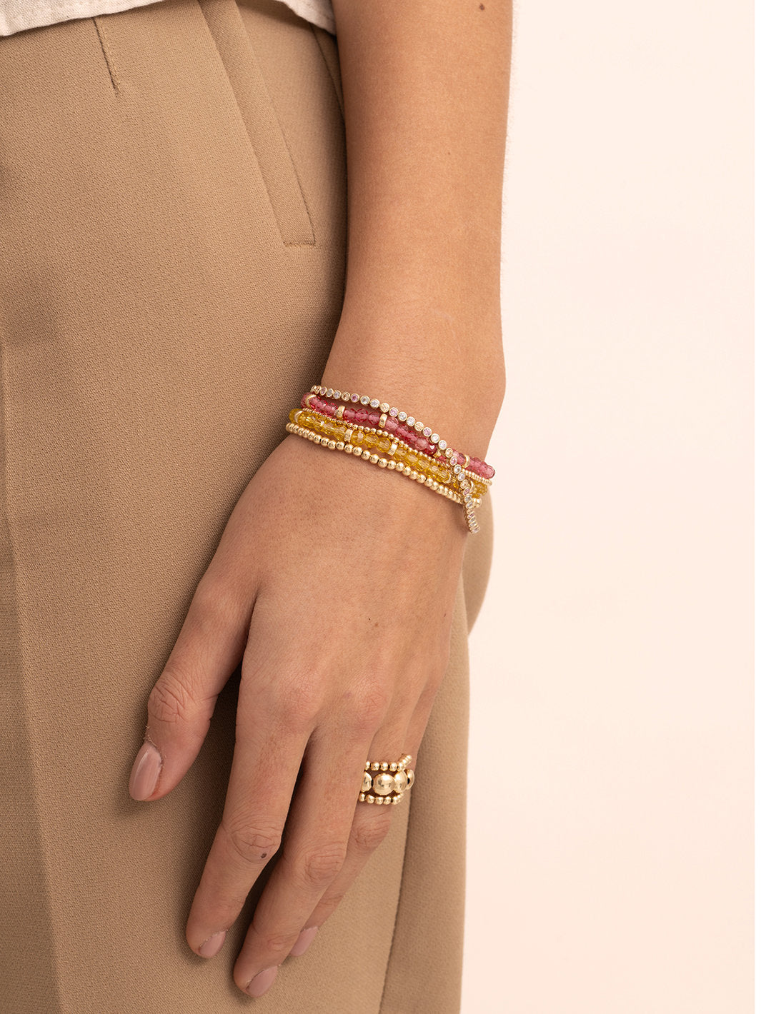Sparkling Jewels Armband Citrienkwarts SBG-GEM65-MIX-RDL Goudkleurig
