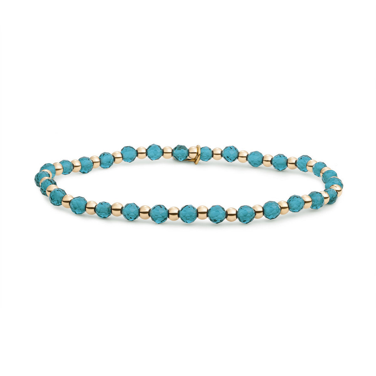 Sparkling Jewels Armband Turkoois SBG-GEM70-3MM-MIX Goudkleurig