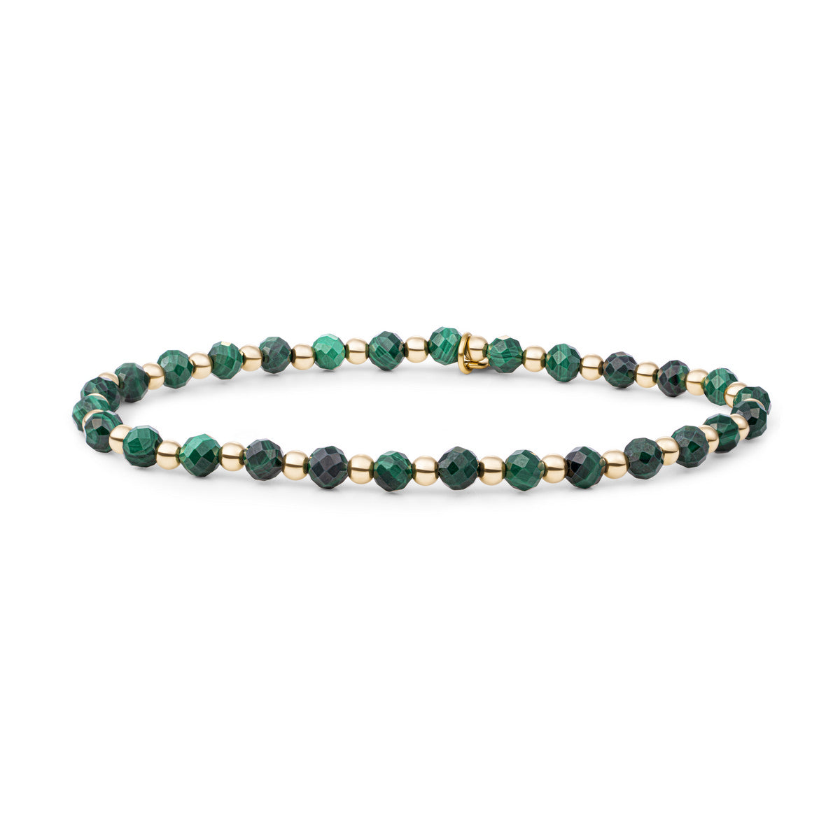 Sparkling Jewels Armband Interstellar 3mm Malachiet SBG-GEM73-3MM-MIX Goudkleurig
