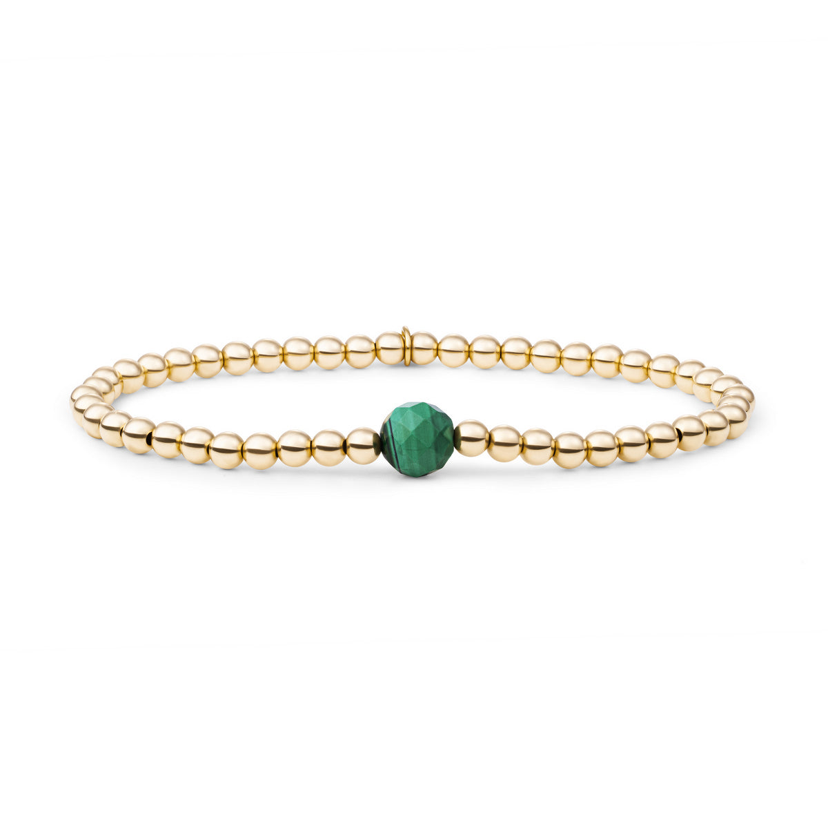 Sparkling Jewels Armband Core 8mm Malachiet SBG-GEM73-8MM Goudkleurig