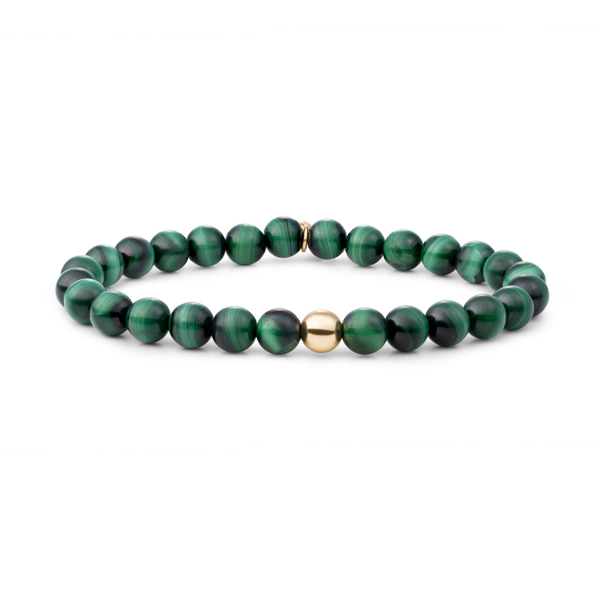 Sparkling Jewels Armband Saturn Large 6mm Malachiet SBG-GEM73-ADD-6MM Goudkleurig