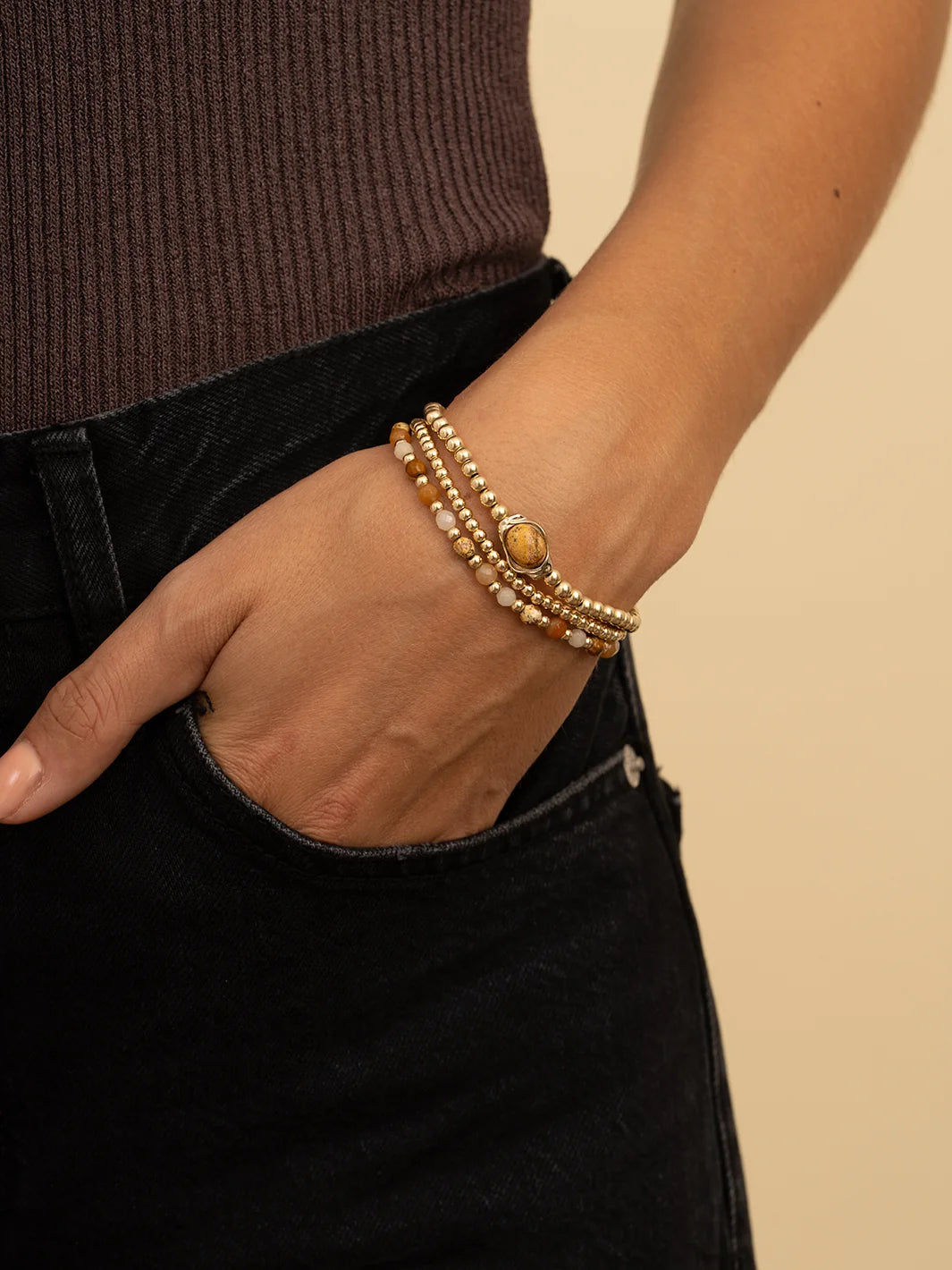 Sparkling Jewels Armband Multi Gem Interstellar 3mm SBG-MULTI06-3MM-MIX Goudkleurig