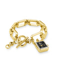 Rosefield horloge SBGSG-O66 The Octagon Charm Chain Black Gold