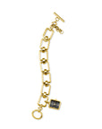 Rosefield horloge SBGSG-O66 The Octagon Charm Chain Black Gold
