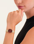 Rosefield horloge SEGSG-SE01 Small Edit Burgundy Gold  - PansiteNederland.nl