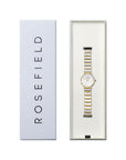 Rosefield horloge SEWDSG-SE03 Small Edit White MOP Half-Moon Steel Duotone
