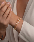 Sparkling Jewels Armband | Peach Pearl Saturn small - SBG-P03-ADD-4MM - PansiteNederland.nl