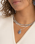 Sparkling Jewels ketting 2mm Blue Aventurine Silver - 42cm +2cm NLK04S-G37 - PansiteNederland.nl