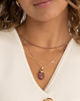 Sparkling Jewels ketting 2mm Aubergine Quartz Gold - 42cm +2cm NLK04G-G59 - PansiteNederland.nl