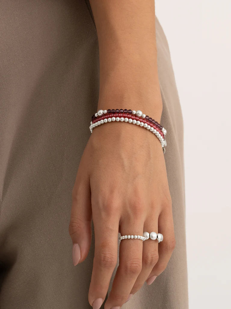 Sparkling Jewels Armband Saturn Medium - Silver - 4mm SB-S-4MM-ADD Zilverkleurig