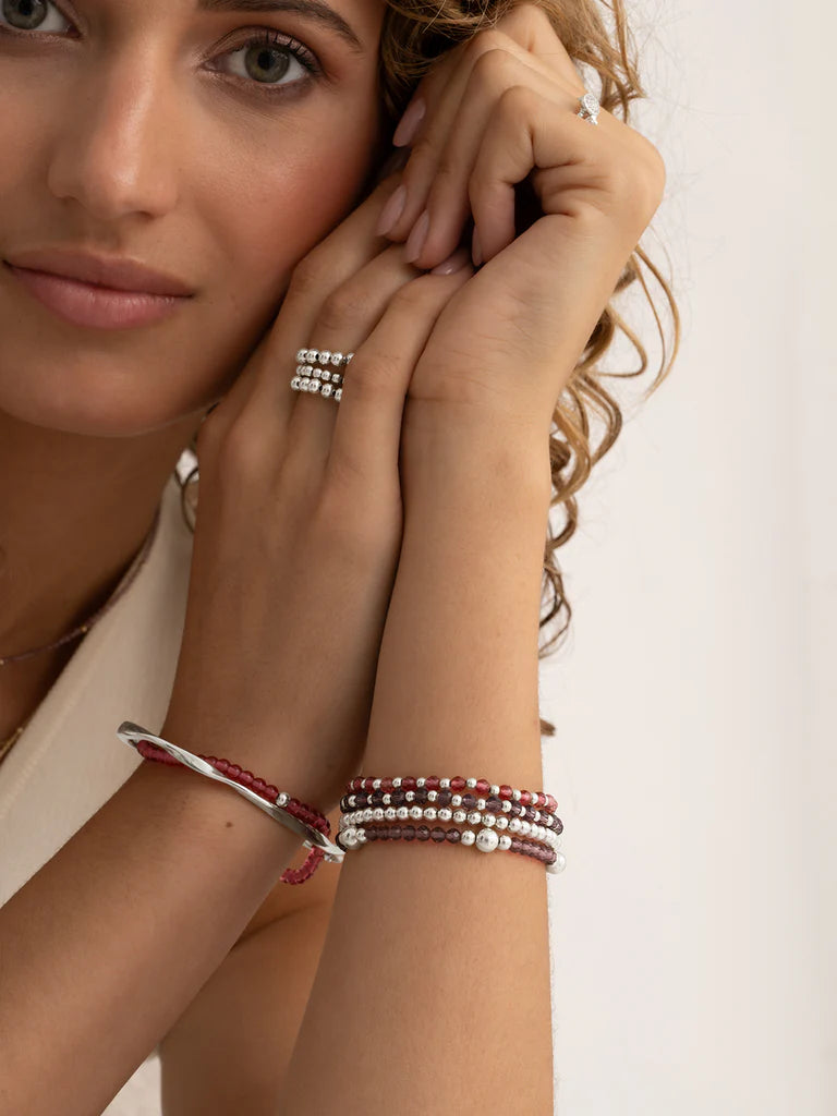 Sparkling Jewels Armband Saturn Medium - Silver - 4mm SB-S-4MM-ADD Zilverkleurig