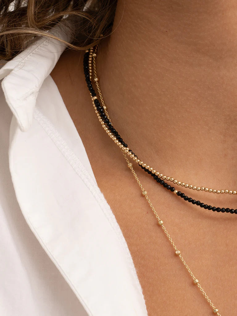 Sparkling Jewels Ketting Onyx NLK04G-G07 Goudkleurig