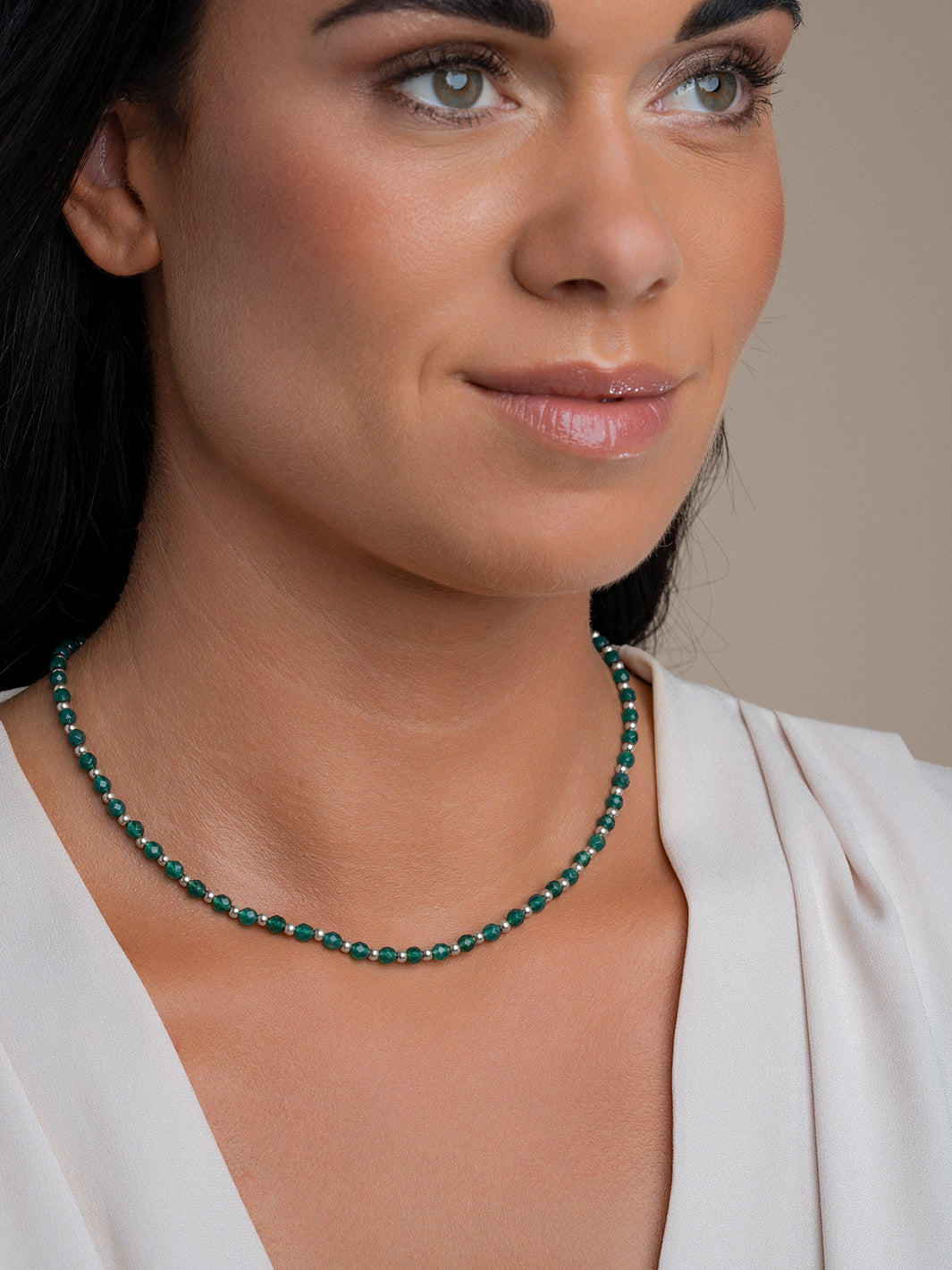 Sparkling Jewels Ketting Onyx NLK03S-G53 Zilverkleurig
