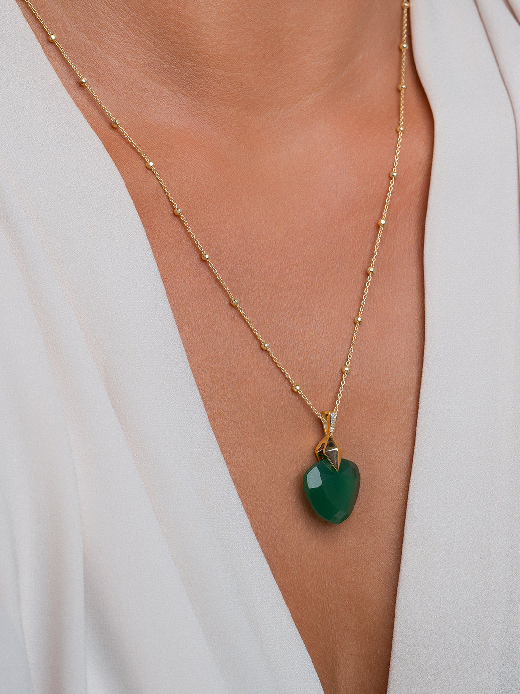 Sparkling Jewels Edelsteen Hanger Trillion Cut Groene Amazoniet PENGEM53-TRI