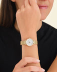 Rosefield horloge SMGMG-S06 Small Edit White MOP Mesh Gold - PansiteNederland.nl