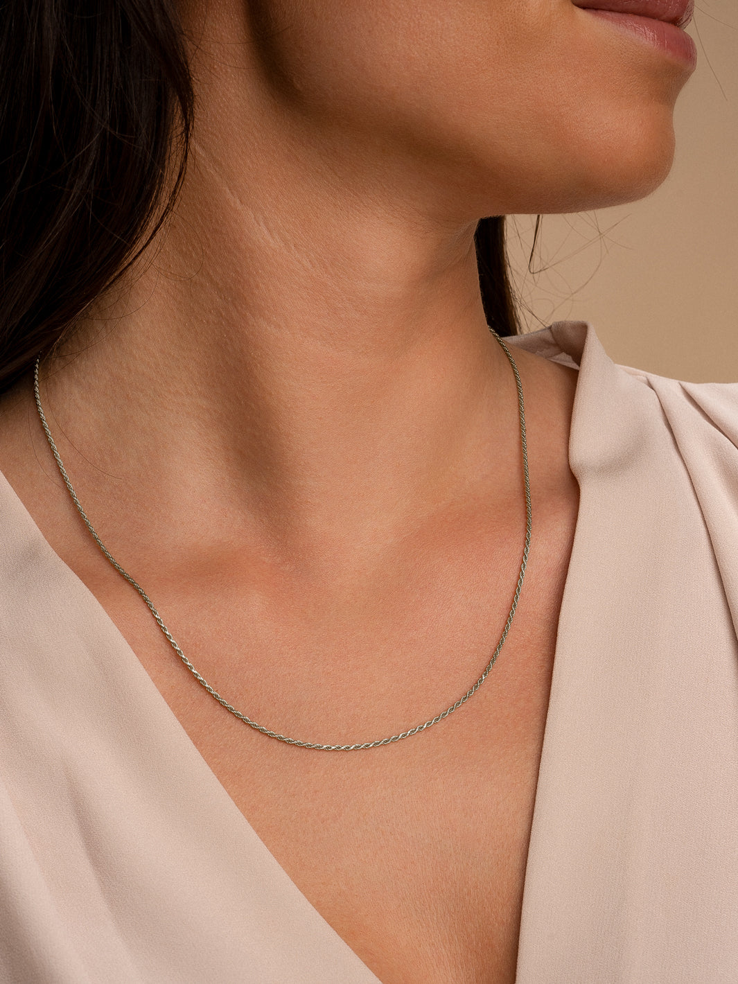 Sparkling Jewels Ketting Rope chain SN-RPS-045 Zilverkleurig
