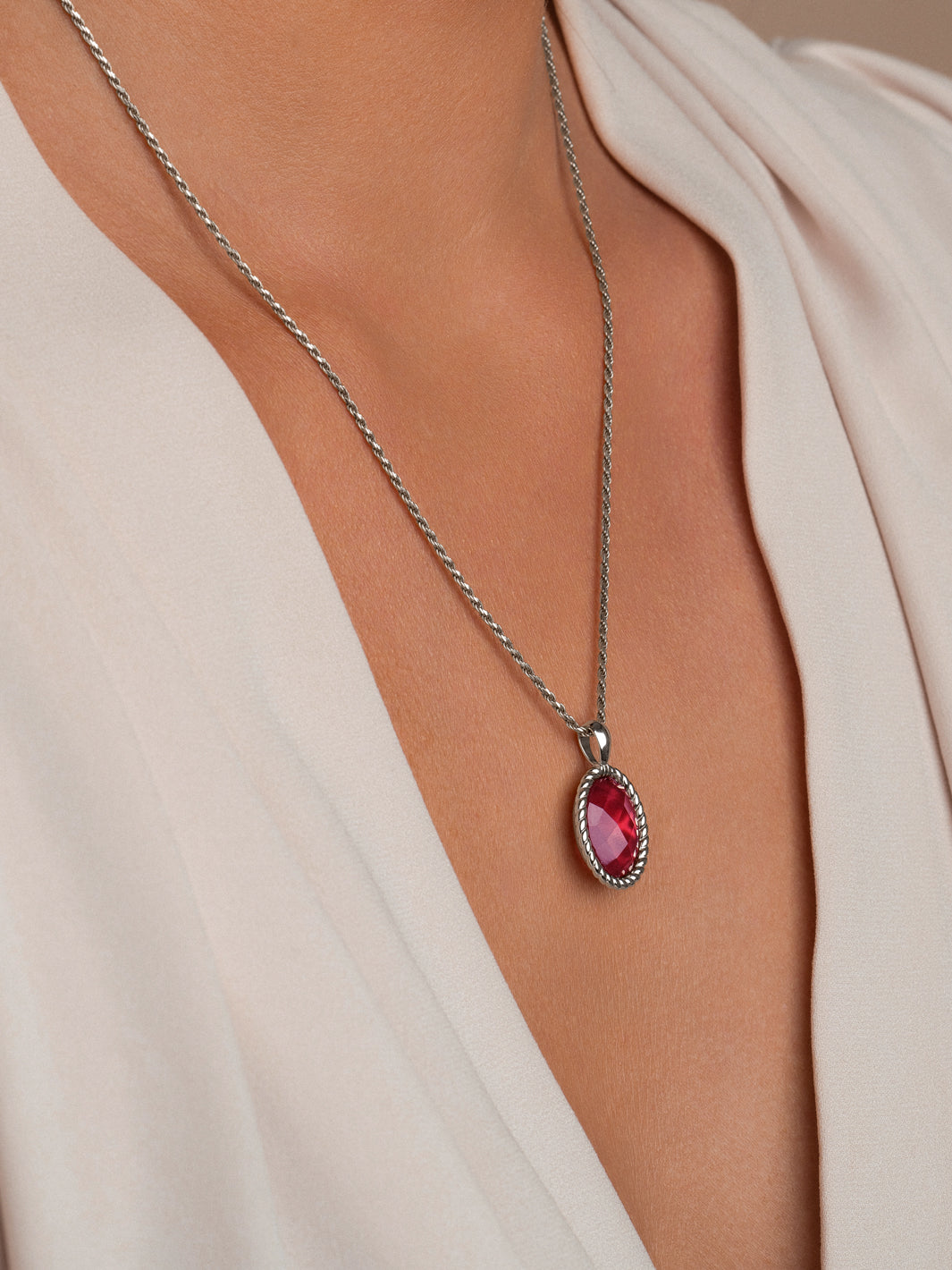 Sparkling Jewels Ketting Rope chain SN-RPS-045 Zilverkleurig