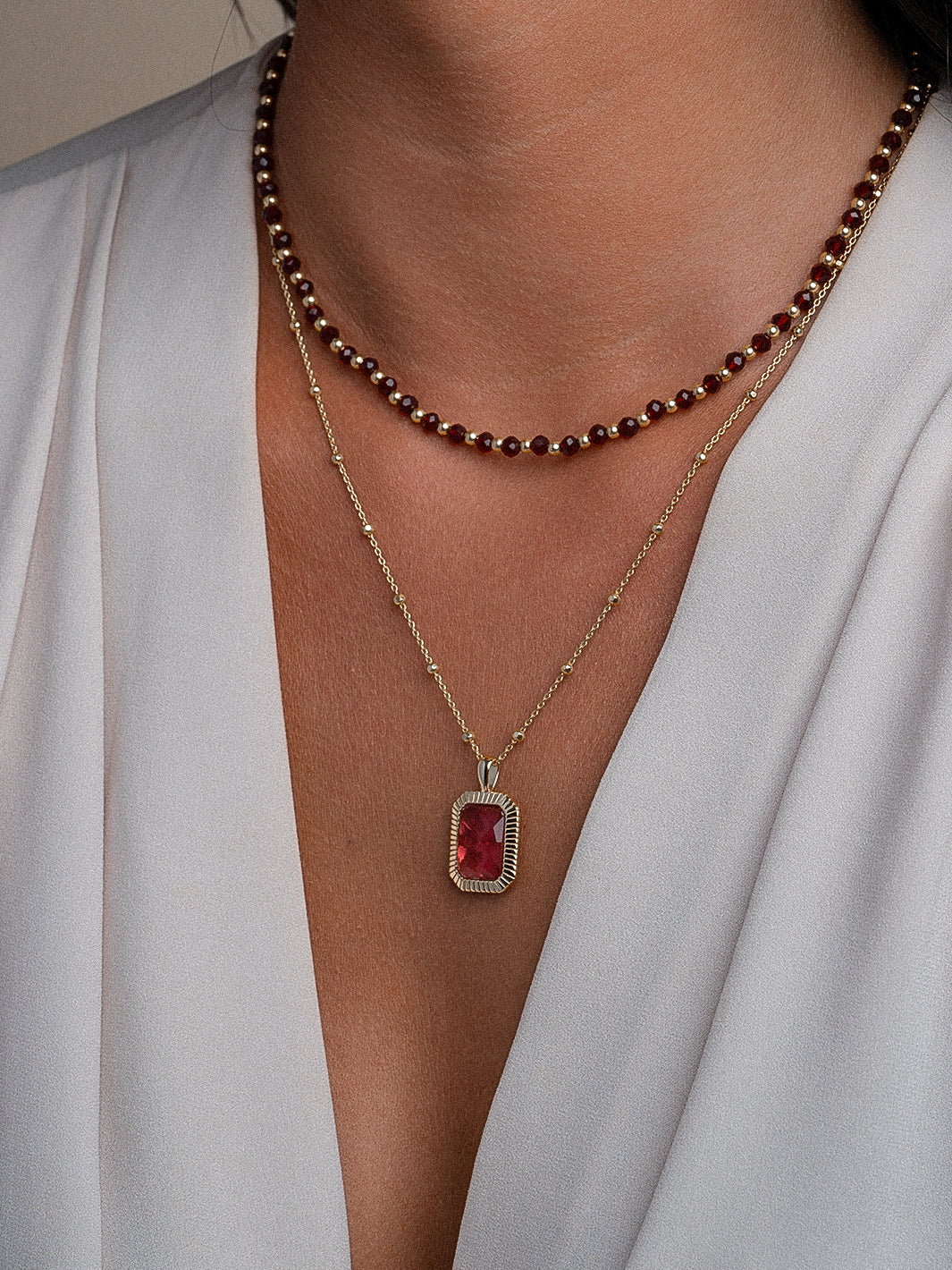 Sparkling Jewels Ketting Faceted Ball Chain SN-SBG-042 Goudkleurig