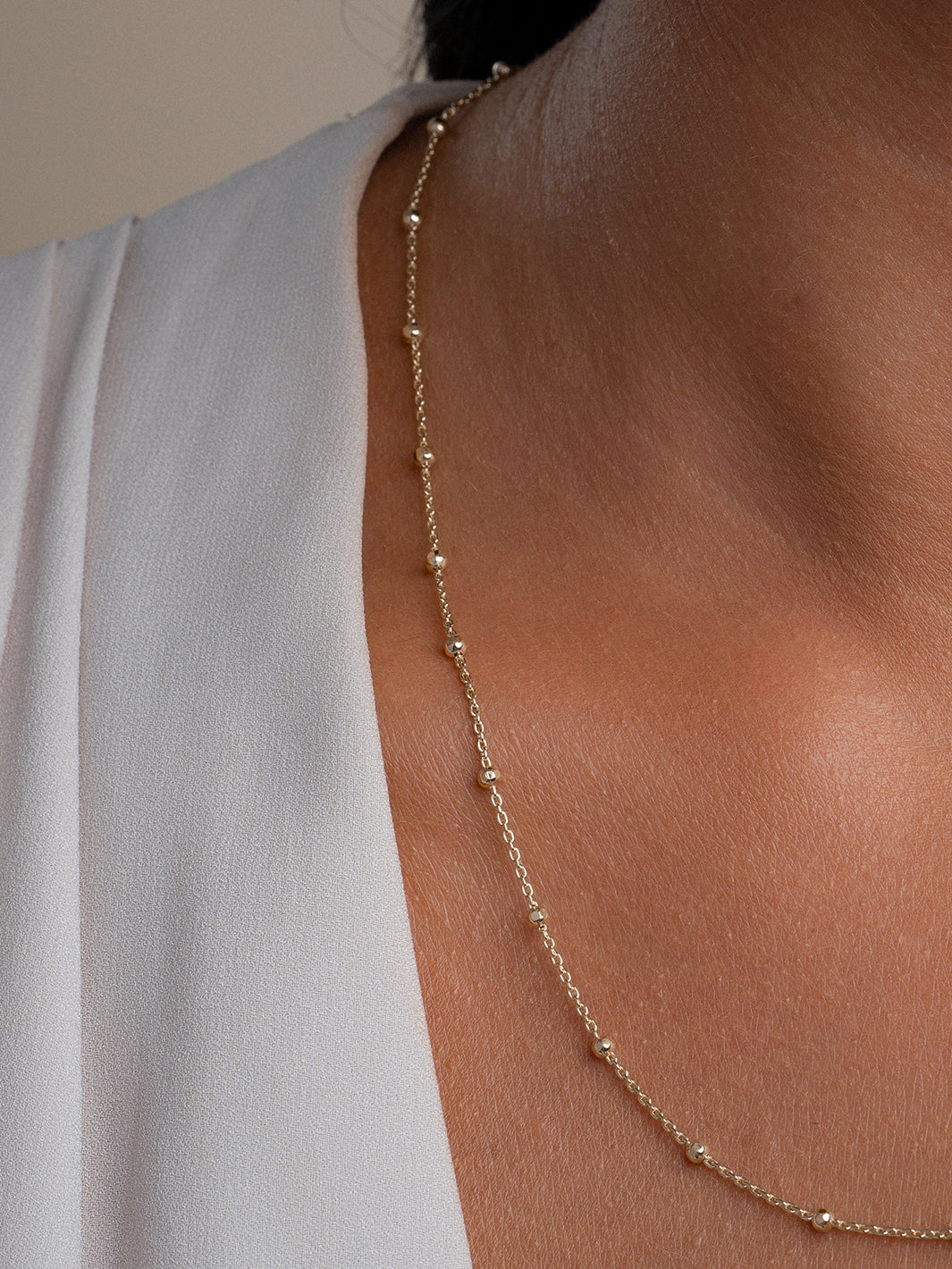 Sparkling Jewels Ketting Faceted Ball Chain SN-SBG-042 Goudkleurig