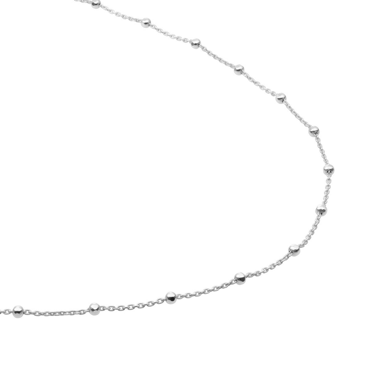 Sparkling Jewels Ketting Faceted Ball Chain SN-SBS-042 Zilverkleurig
