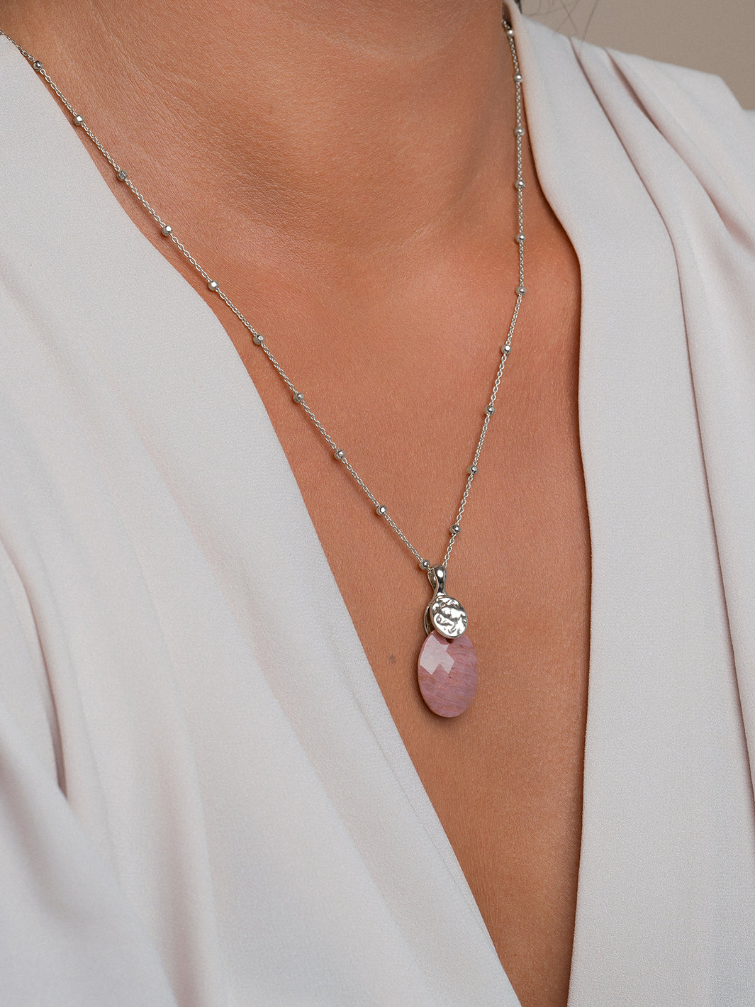 Sparkling Jewels Ketting Faceted Ball Chain SN-SBS-042 Zilverkleurig
