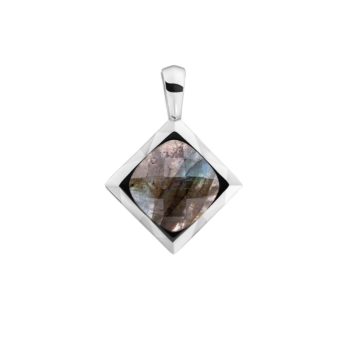 Sparkling Jewels Hanger Labradoriet Cushion SP32 G18 SP32-G18 Zilverkleurig