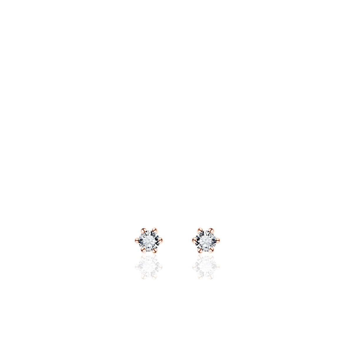 Gisser Oorringen Zilver Roséverguld Zirkonia Wit – SPE02R